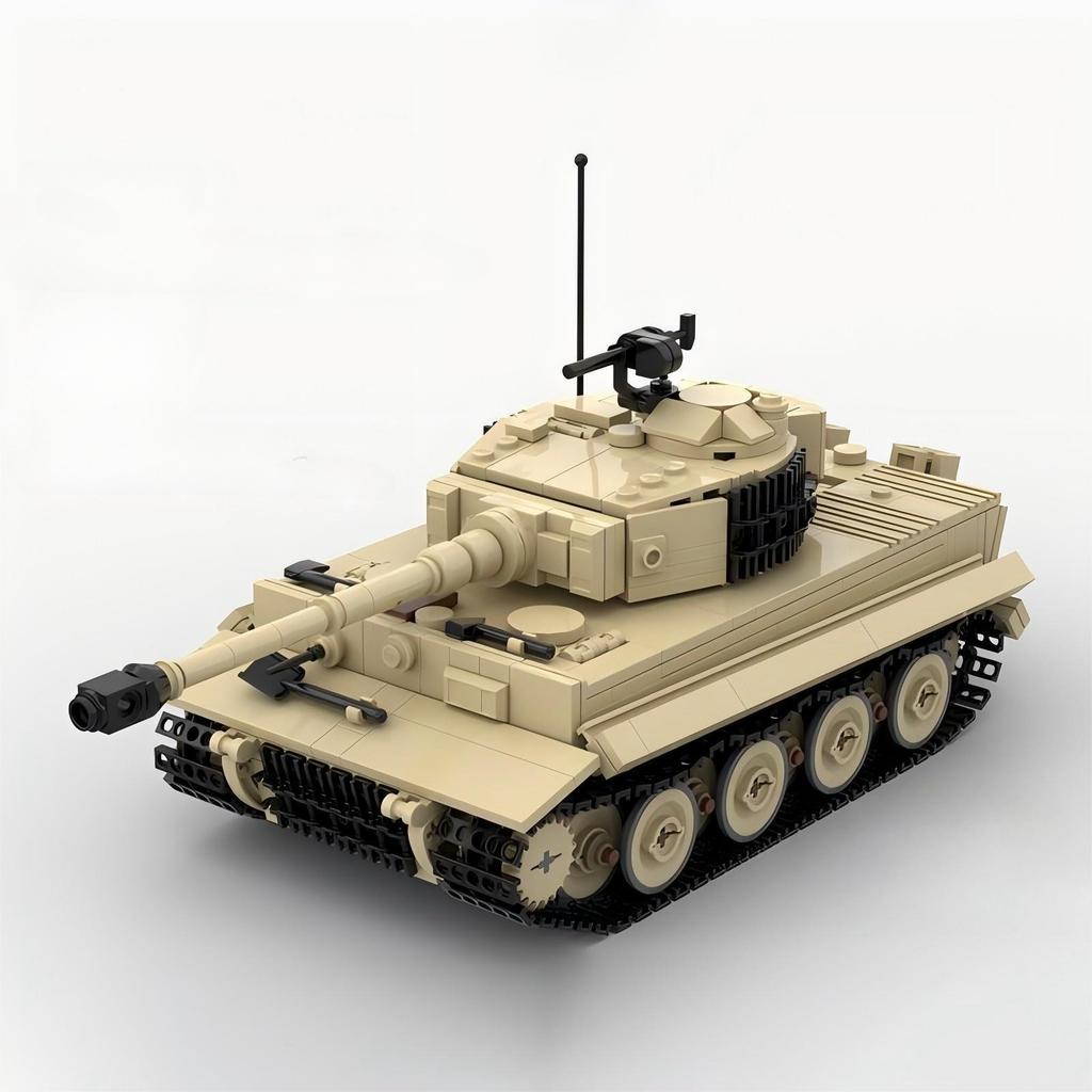 Строительные блоки Военная серия MOC Артиллерийский бронированный немецкий танк Тигр E Модель DIY Детские развивающие игрушки-пазлы Подарок мальчику на день рождения