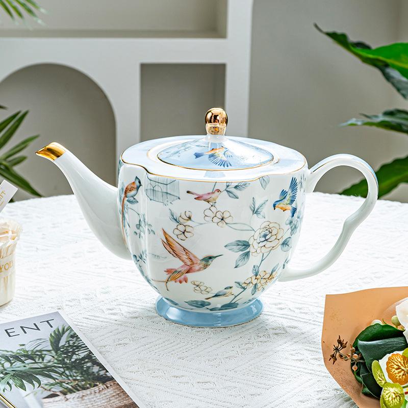 BRBlue Bird Ceramic Coffee Mug Saucer Retro Afternoon Tea Coffee Cup Teapot Saucer Sets Couple Cup Set Home Creative Drinkware MugEY