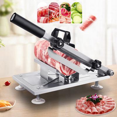 Настольный слайсер из нержавеющей стали Машина для резки замороженного мяса Эргономичный дизайн Регулируемая толщина Мясорезка для фруктов и овощей