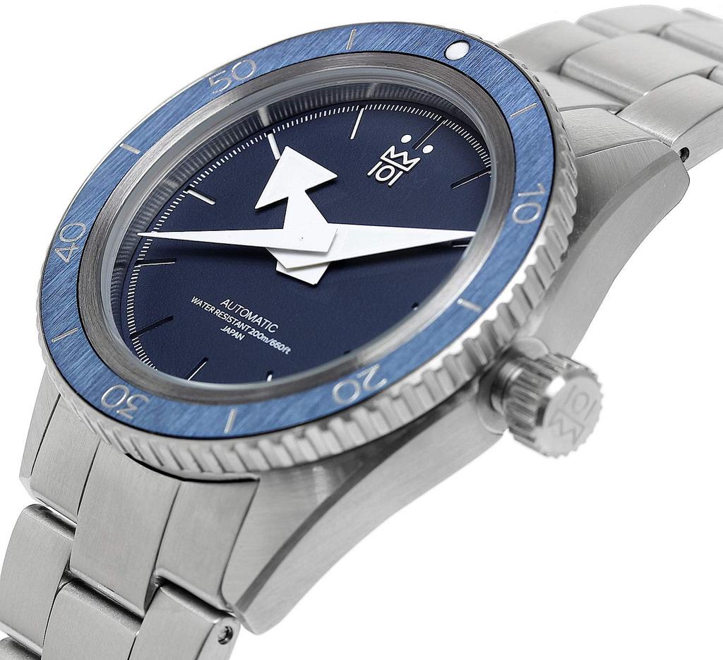 Hyakuichi Watch Made In Japan Mechanical Automatic 200m Water Resistant Hairline Bezel Watch Ocean [HYAKUICHI 101] No.10 Diver's Self-winding