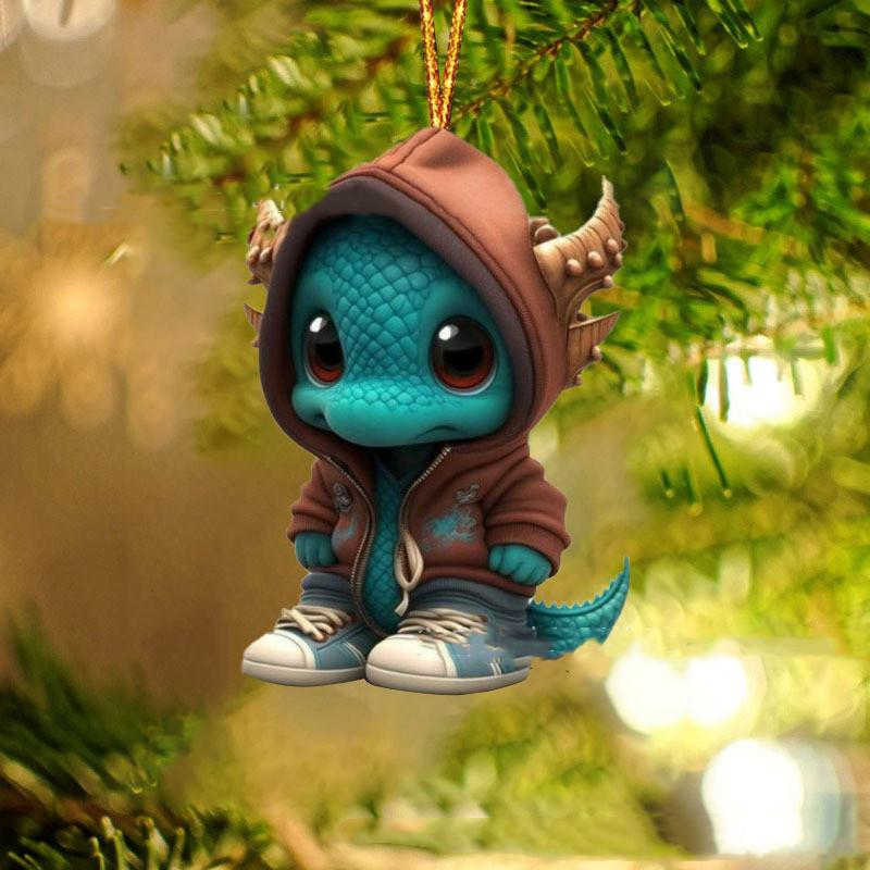 2D самолет рождественские украшения милые животные слон акриловые плоские украшения мини-подвеска в виде рождественской елки аксессуары для салона автомобиля