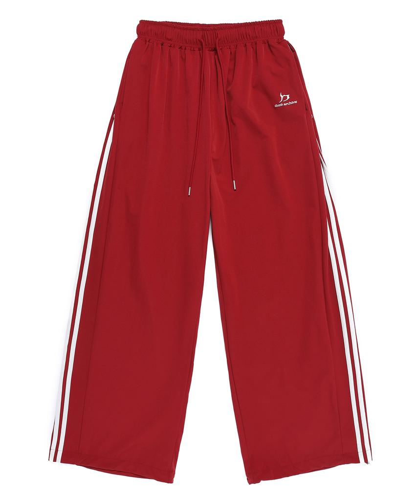 D.XO.H Snap Big Wide Nylon Track Pants Wine/White