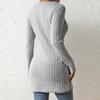 Women's Fashion Casual Long Sleeve Solid Colour Square Neck T-Shirt Button Decoration Irregular Hem Top