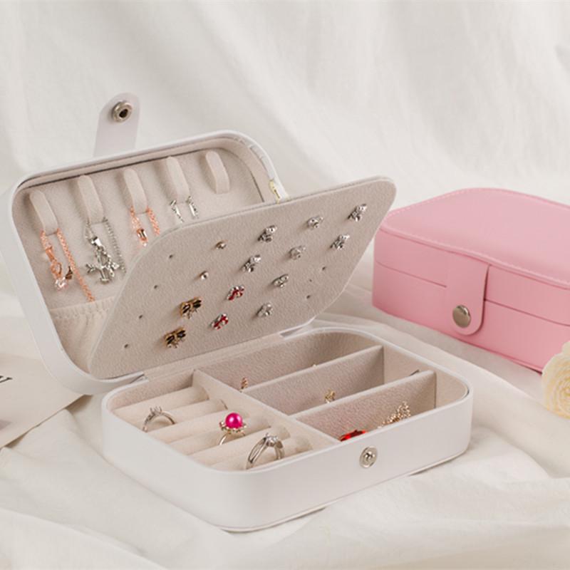 Jewelry box, jewelry organizer, multifunctional portable creative leather jewelry case, korean style accessories