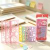 Cartoon 7-Piece Student Drawing Set: 20cm Multifunctional Hollowed-Out Rulers