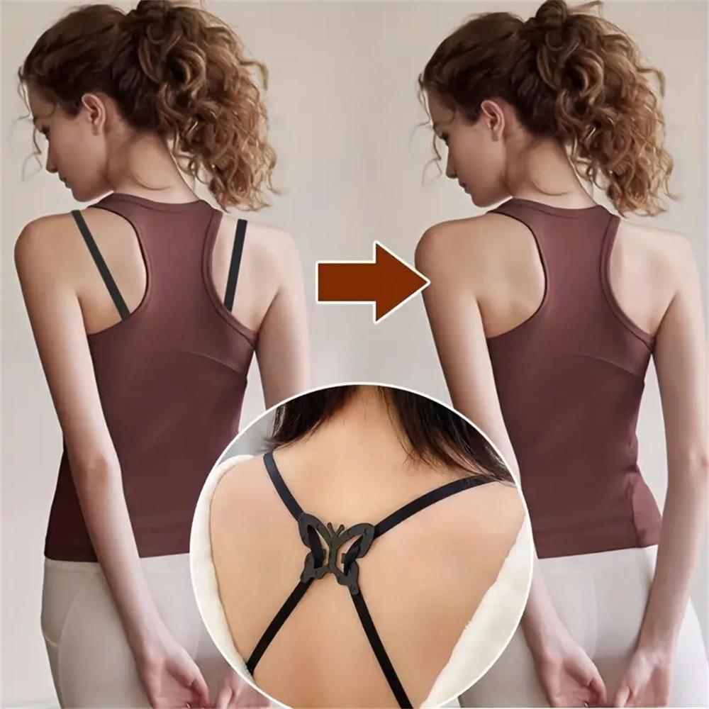 8pcs Mixed Color Back Bra Control Clips Invisible Bra Adjusters Convenient Cross Strap for Women Lingerie & Underwear Accessorie