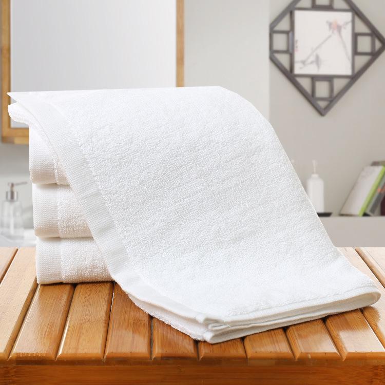 21-Strand Thickened Pure Cotton White Towel for Hotel, B&B, Bathing, Salon - Absorbent Face Towel