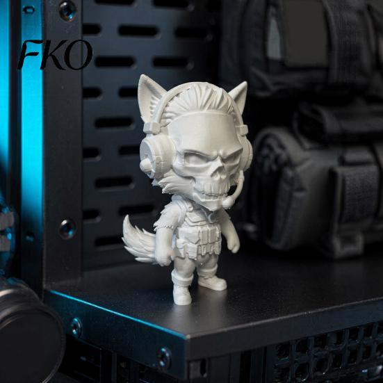 Animal Figurine 3D Printed Red Wolf Keychain, Force Action Figure Pendant, Game Character Collectible Key Ring Desktop Decorations with Detailed