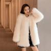 Autumn and Winter New Fashion Imitation Fox Fur Coat Women's Clothing Medium and Long Temperament Wool Coat