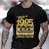 Fashion Birthday Gift for Men T-shirt Vintage Made In 1985 40th Birthday 40 Years Old Tops Summer Streetwear Short Sleeve Tees