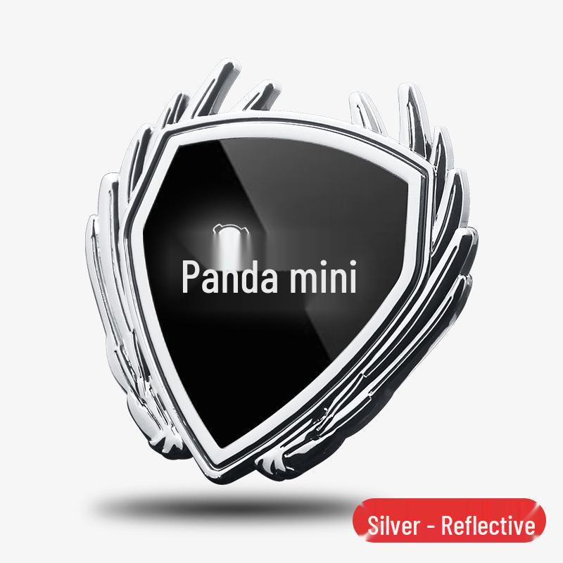 Metal badges, side window, and tailgate stickers for Geely Panda Mini Gokart cars.