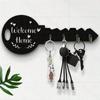 Bohemian Style Wooden Key Rack with Shelves and Hooks - Easy To Install, Space-Saving Wall-Mounted Organizer for Keys, Coats, Etc