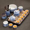 Flowering Dehua White Porcelain Ceramic Tea Set Household Visiting High-end Tea Making Kung Fu Tea Set