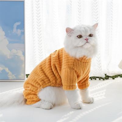 Теплая флисовая пижама для собак, однотонный комбинезон для собак, одежда-комбинезон на четыре лапы для маленьких и средних собак, пижама-слип для щенков