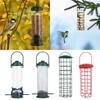 Bird Feeder with Lid Metal Mesh Bird Feeder Wild Bird Tube Feeders Hanging Suet Ball Holder Feeding Tool for Birds