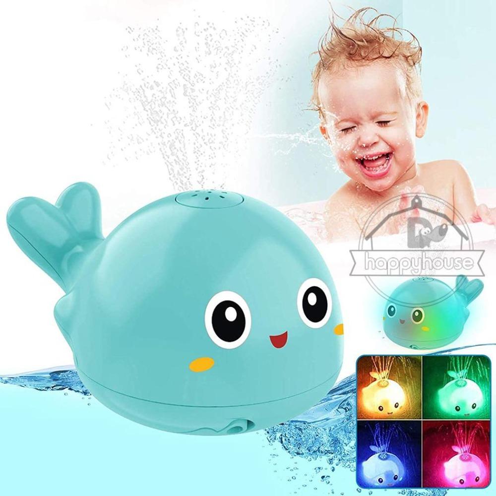 Детские игрушки для ванной, брызги воды, душ, игрушки для купания для детей, электрический шарик для ванны с китами и легкой музыкой, светодиодные игрушки, игрушка для ванны