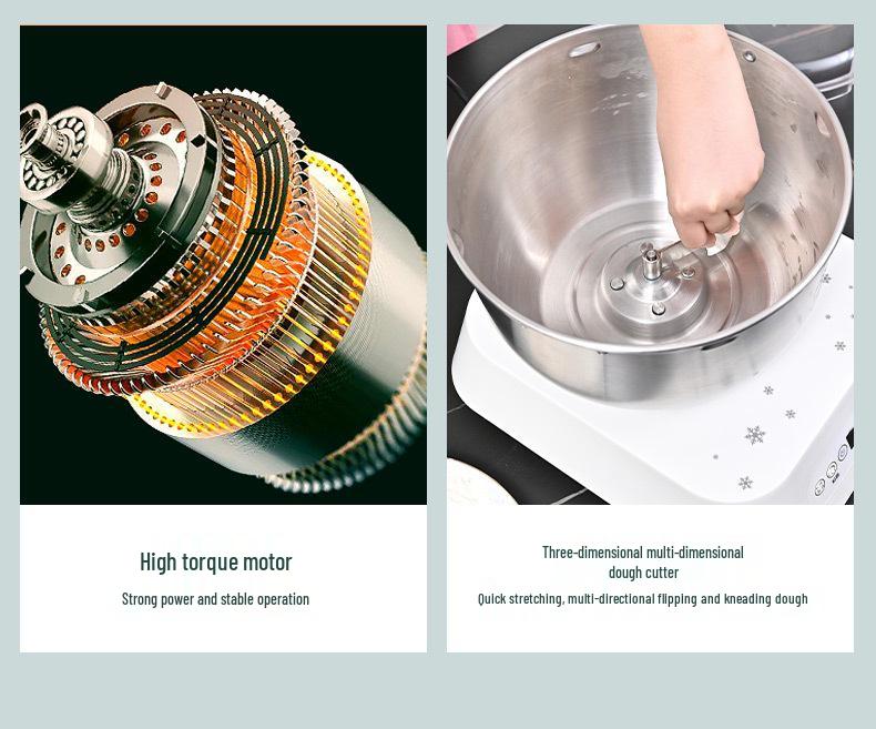 Тихий планетарный миксер: Многофункциональный тестомес из нержавеющей стали для домашнего и коммерческого использования