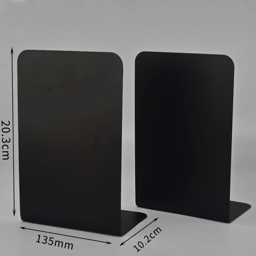2pcs Durable L-shaped Metal Bookends INS Simple Book Holder Desk Stand for School Office Student