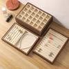 Velvet Lining Earrings Storage Holder Solid Wood Pendant Display Plate  Hair Accessories