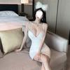 HotGirl's вечерние для ночного клуба сексуальное женское платье в стиле Pure Lust с глубоким вырезом и плиссированной талией на подтяжках, облегающее облегающее бедра платье