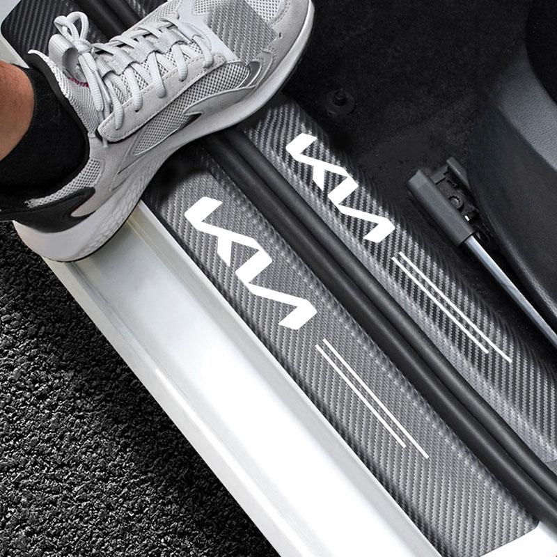 AANN1 Car Sill Protector Decoration Sticker model Welcome Pedal Protection Strip For KIA RIO 2 3 4 5 Xline x line Car Accessories