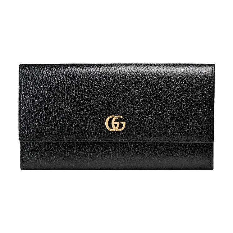 Gucci Marmont Small Double G Metal Decor Zipper Coin Purse Snap Closure Leather Wallet Women wallet Black 456116-CAO0G-1000