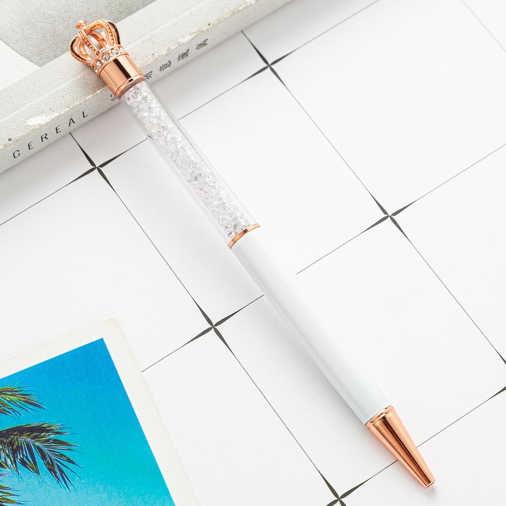 1 шт., креативная многоцветная хрустальная Корона, деловые металлические офисные вращающиеся ручки, школьные канцелярские принадлежности, офисные принадлежности, шариковая ручка