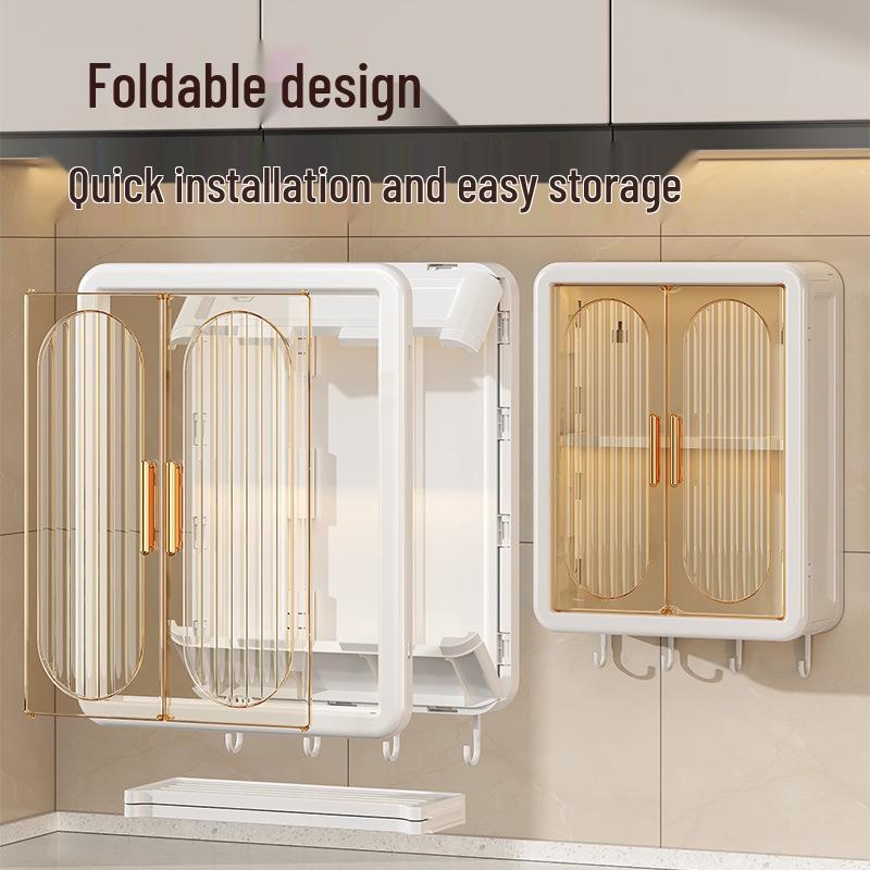 Wall-Mounted No-Drill Moisture-Proof Storage Box; Magnetic Dust-Proof Design for Bathroom and Kitchen Spice Organization.