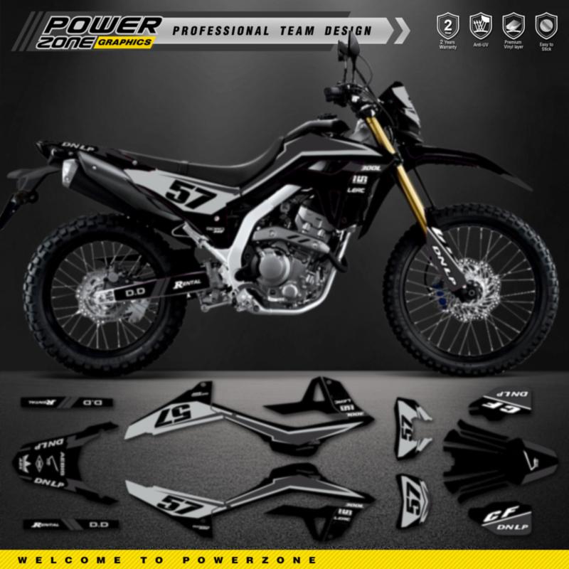 PowerZone Custom Team Graphics Backgrounds Number Name Decals Stickers Kit For HONDA CRF300L Stickers Customize 002