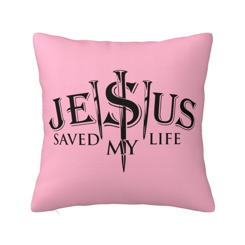 Jesus Quotes Throw Pillow Case cm for Living Room Religion Cross Christian Faith Cushion Cover Soft Polyester Pillowcase