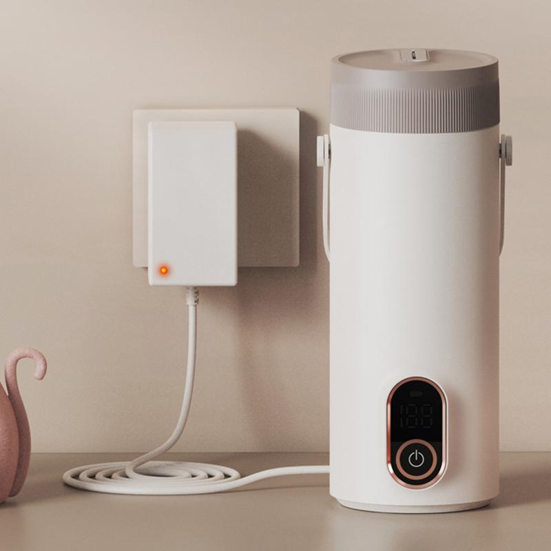 Портативный беспроводной электрический чайник, перезаряжаемая Термальная чашка для кипячения для путешествий, автомобильный водонагреватель с контролем температуры, термос 400 мл