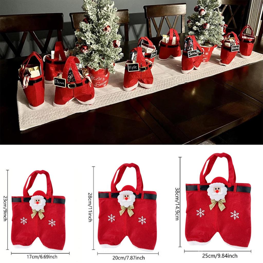 Украшение бантом Рождественские штаны Штаны Клауса Подарочный пакет Мешок для конфет Подарочный пакет Детский праздничный пакет для закусок Подарочный пакет