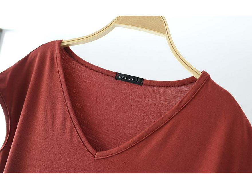 Sleeveless V-Neck Slim-Fit Modal T-Shirt for Women - Summer 2024 Korean Style