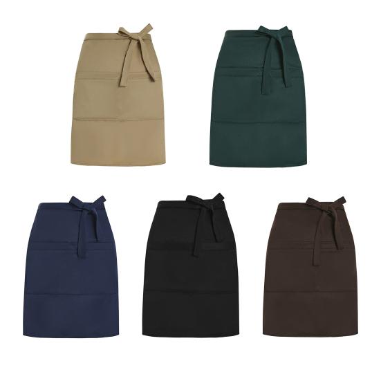 Фартук половинный официантский с большими карманами, водонепроницаемый, маслостойкий, регулируемый, мужской, женский, кухонный, шеф-повара, для кафе, ресторана, пекарни, цветочного магазина, бариста