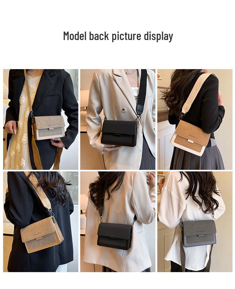 Yuezi Chic Женская маленькая квадратная сумка кроссбоди в корейском стиле 2025 года с широким ремнем