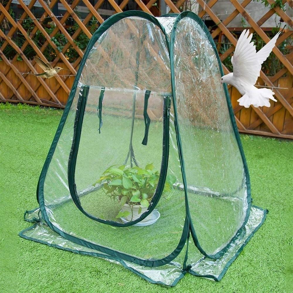 Transparent Mini Greenhouse Foldable Flower Heat Shelter Transparent Grow Tent Home Garden