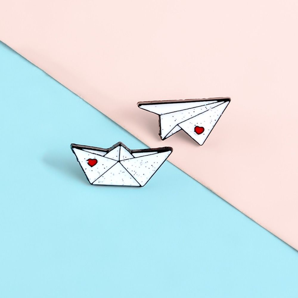 Boat Paper Plane Enamel Pins Dripping Oil  Cartoon   Party