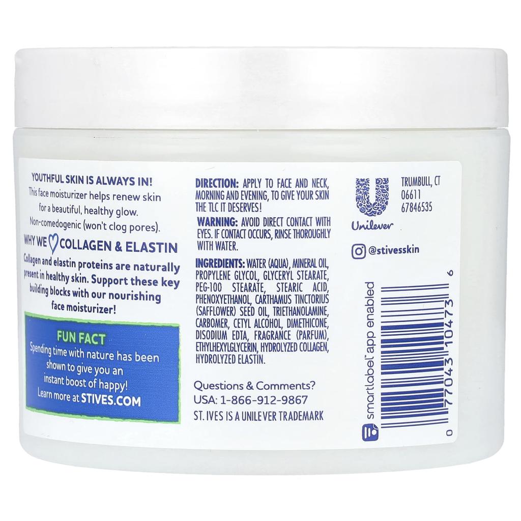 St. Ives, Renewing Moisturizer, Collagen & Elastin, 283G(10Oz)