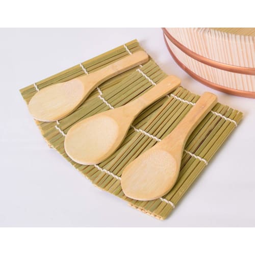 Kiso Kogei Hand-rolled Sushi Set (with Lid), Made In Japan, Wooden with Resin Ribbons, 26.8cm, Holds 2.5 Cups