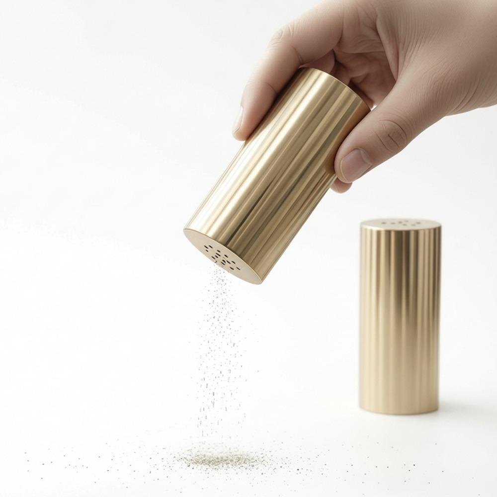 2 PCS Gold Salt Pepper Shaker Non Slip Spice Shaker Jar Durable Seasoning Shaker Barbecue
