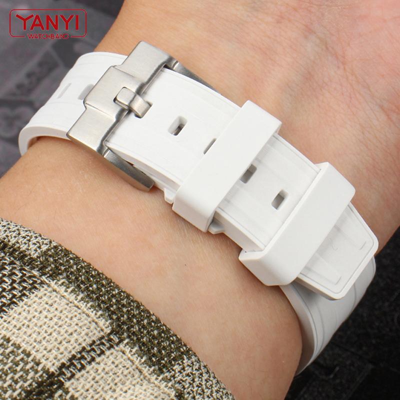 FKM Fluororubber Rubber Watch Strap 21mm Waterproof Silicone Wristband For Submariner DEEPSEA Oysterflex Rolex Watchband Band