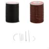 Upholstery Repair Kit, Strong Upholstery Waxed Thread Spool Cord (Black + Brown 113m 0.55mm ) with