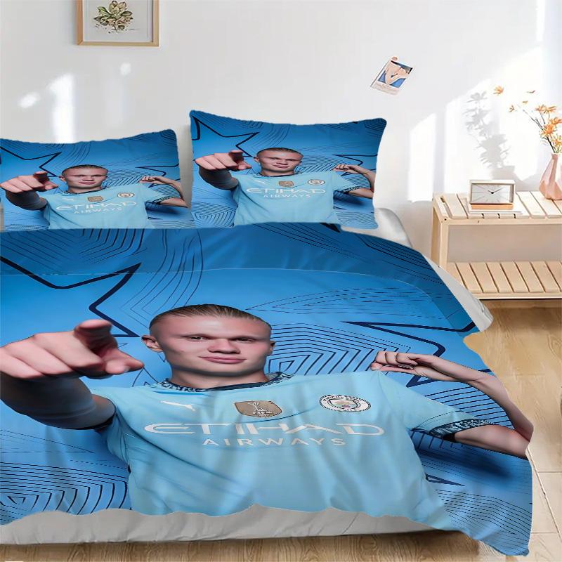 Man City Player Pose Print 3Pcs Bedding Setduvet Cover With 2 Bedropillowcase Home Birthday Gift
