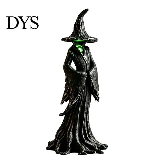 Коллекция Dark Fantasy Арт Хэллоуинская Статуэтка Ведьмы, Светящаяся Светодиодная Готическая Фигурка из Смолы, Светящаяся Статуэтка Загадочная Скульптура для Рабочего Стола Книжной Полки