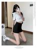 Женские черные бархатные шорты в стиле " Spicy Girl" с высокой талией - Осень/Зима, для миниатюрных и больших размеров, облегающие бедра, с защитой от обнажения, горячие шорты