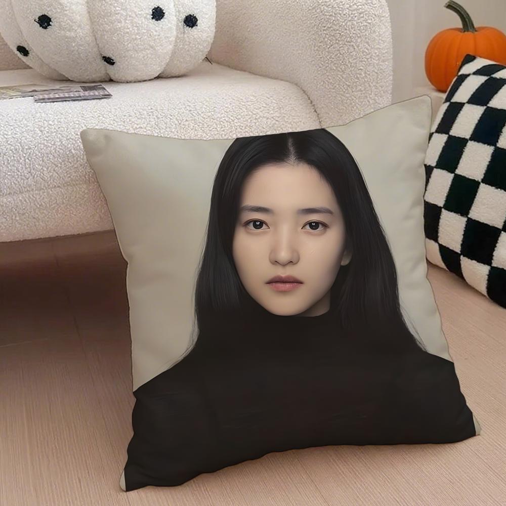 Talented Korean Beautiful Actress KKim Taeri Cushion Cover Throw Pillow Cover Hidden Button Durable Polyester Chair Cushion