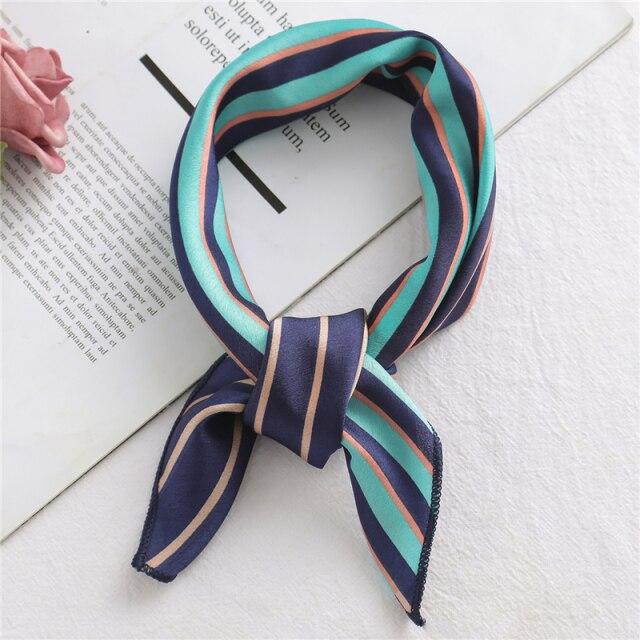 2021 Small Size Women Scarf Fashion Print Silk Scarves Square Neck Office Satin Handkerchief Bandana Foulard