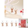 Festive Reindeer Acrylic Earrings For Women With Unique Geometric Style And Christmas Vibe