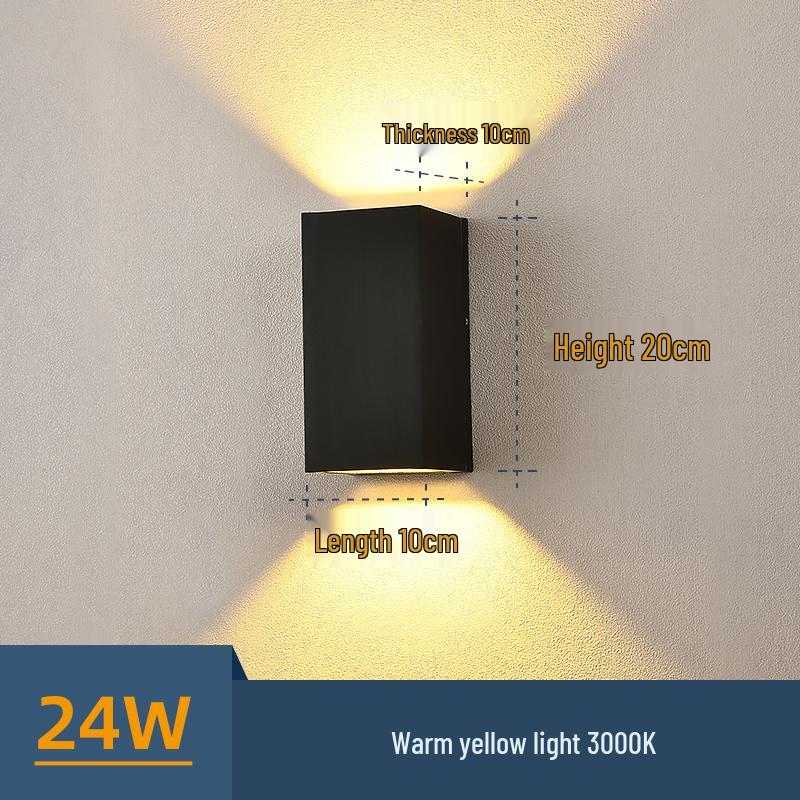 Universal Waterproof Wall Washer Light for Balcony, Courtyard, or Terrace - Exterior Up and Down Outdoor Lighting