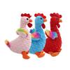 Tri-Color Rooster Plush Squeaky Rope Knot Toy for Dogs and Cats, Chew-Resistant Teething Dental Cleaning Interactive Pet Toy
